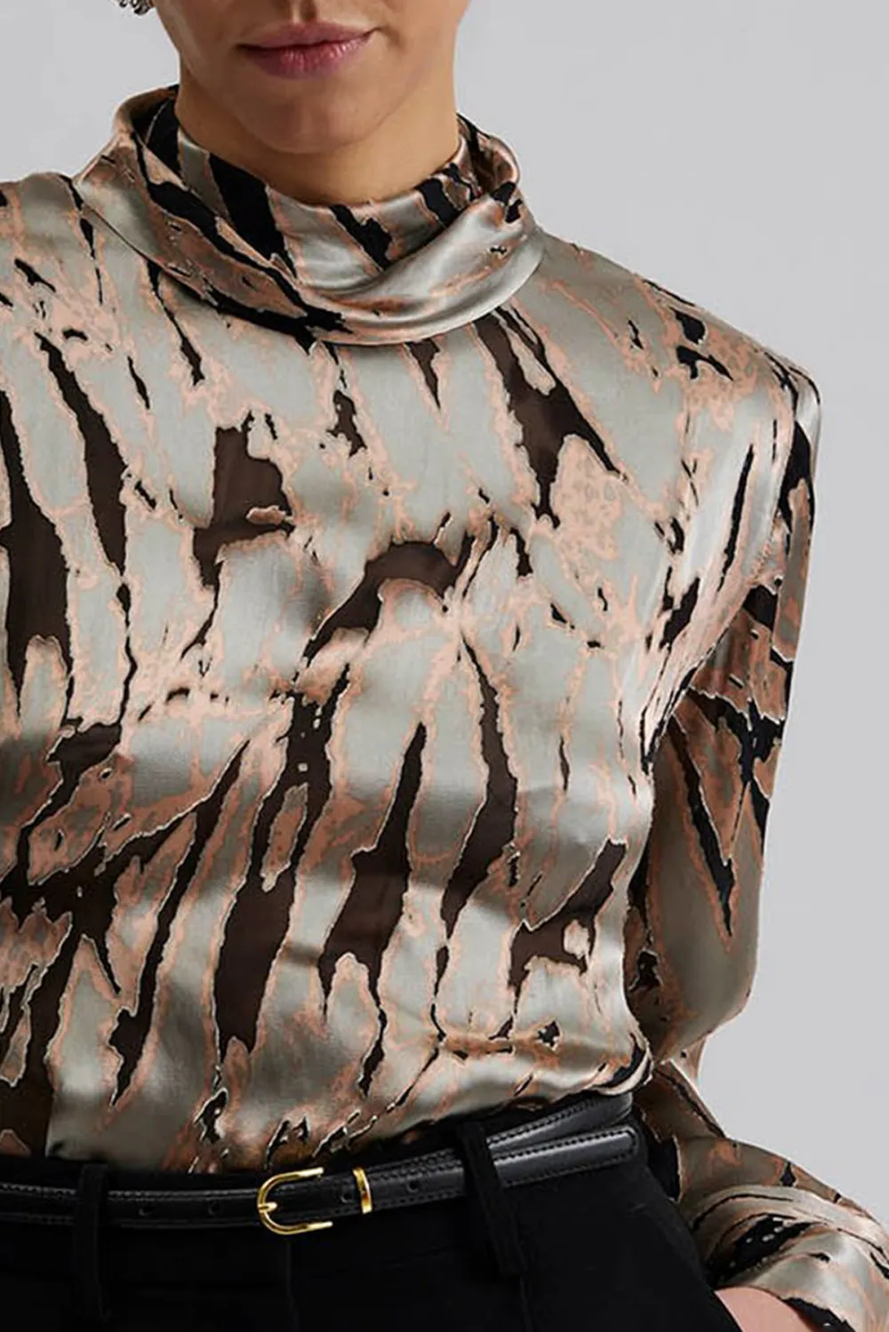 Silk Blend Button Back Blouse