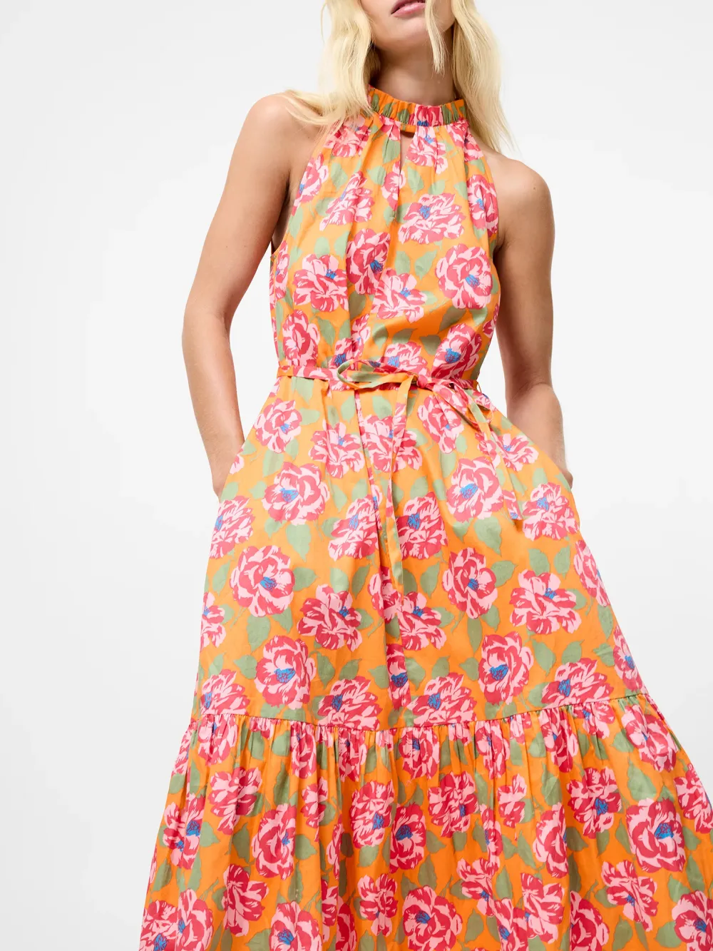 Halter Neck Casual Playful Floral Dress