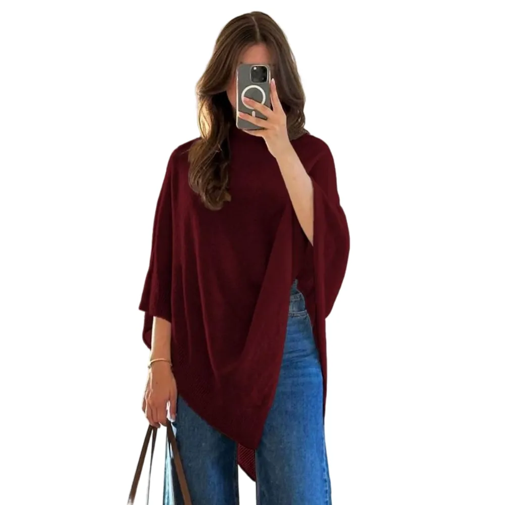 Women's Plain Loose Elegant Fashion Sweater Shawl