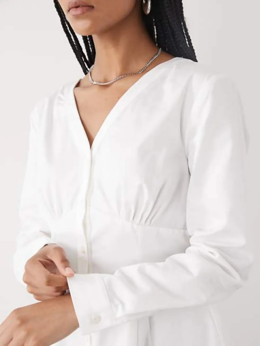 Elegant V-Neck Fitted Blouse