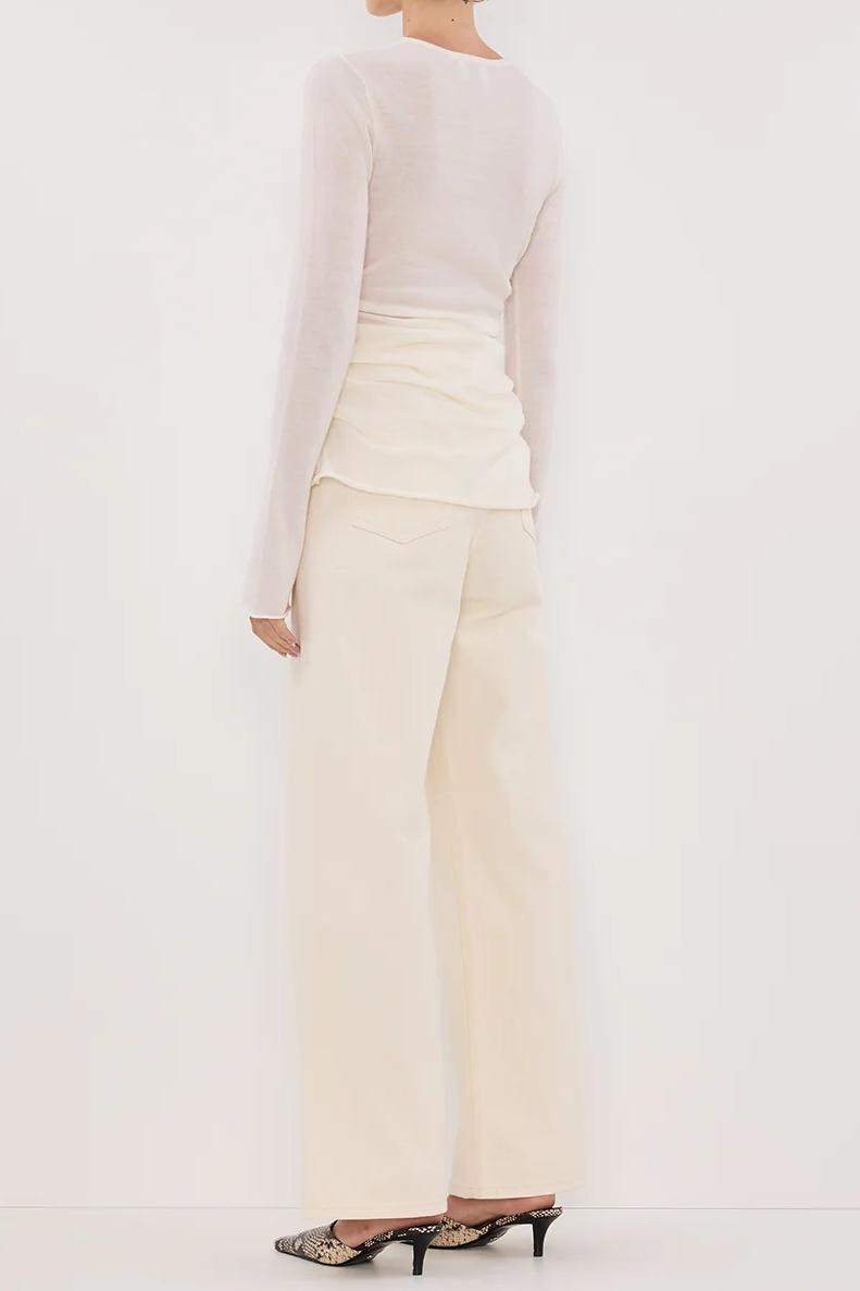 OFF WHITE MERINO KNIT TOP