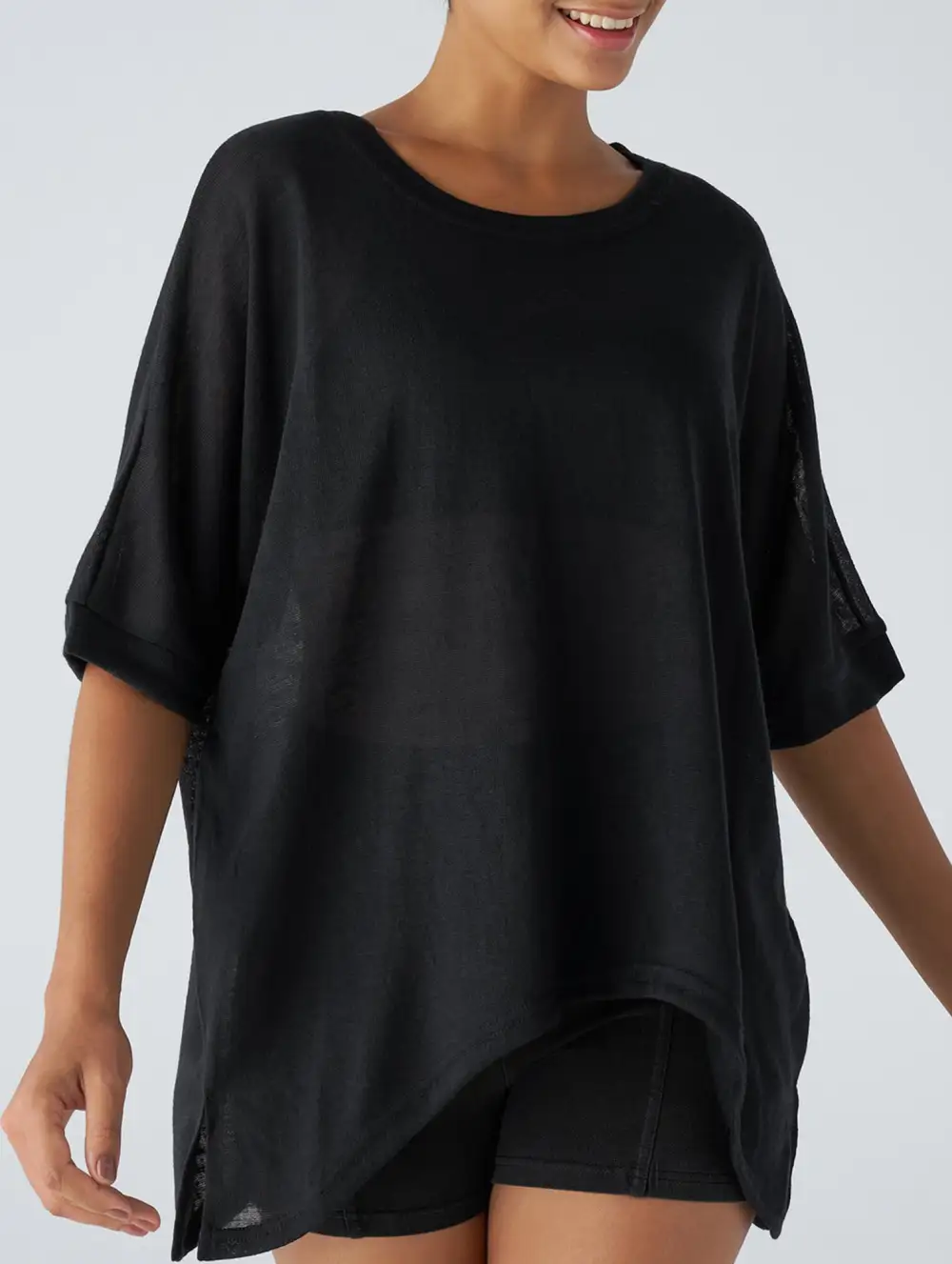 Oversized Knit Crew Neck Tee