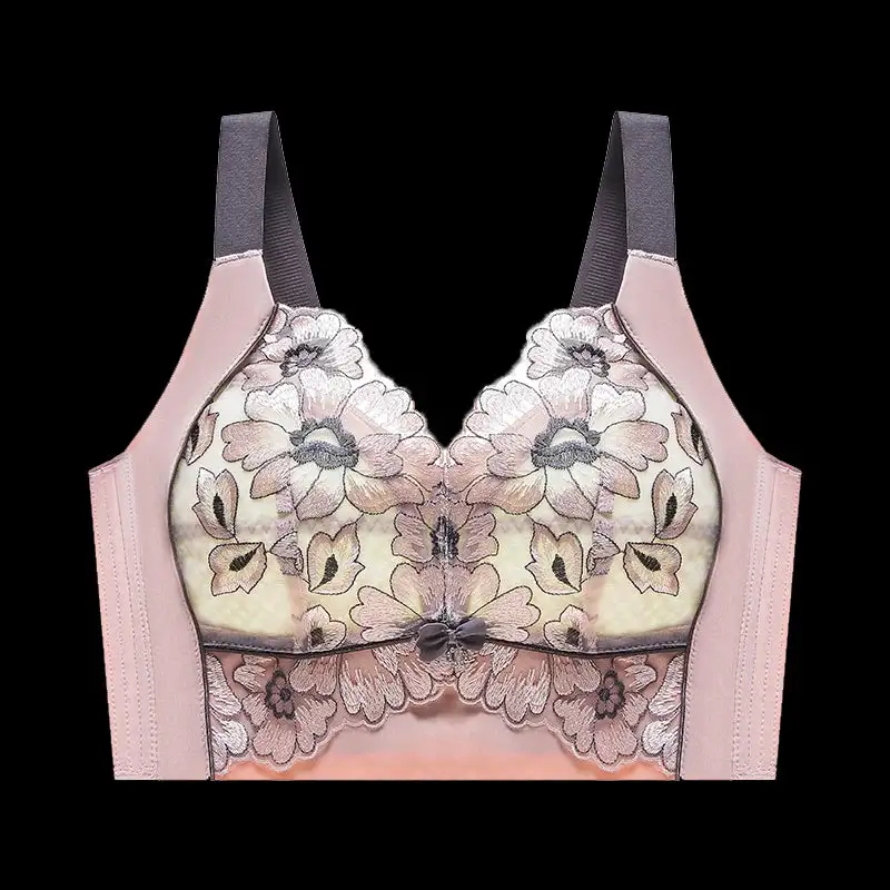 Embroidered Floral Bustier Bra