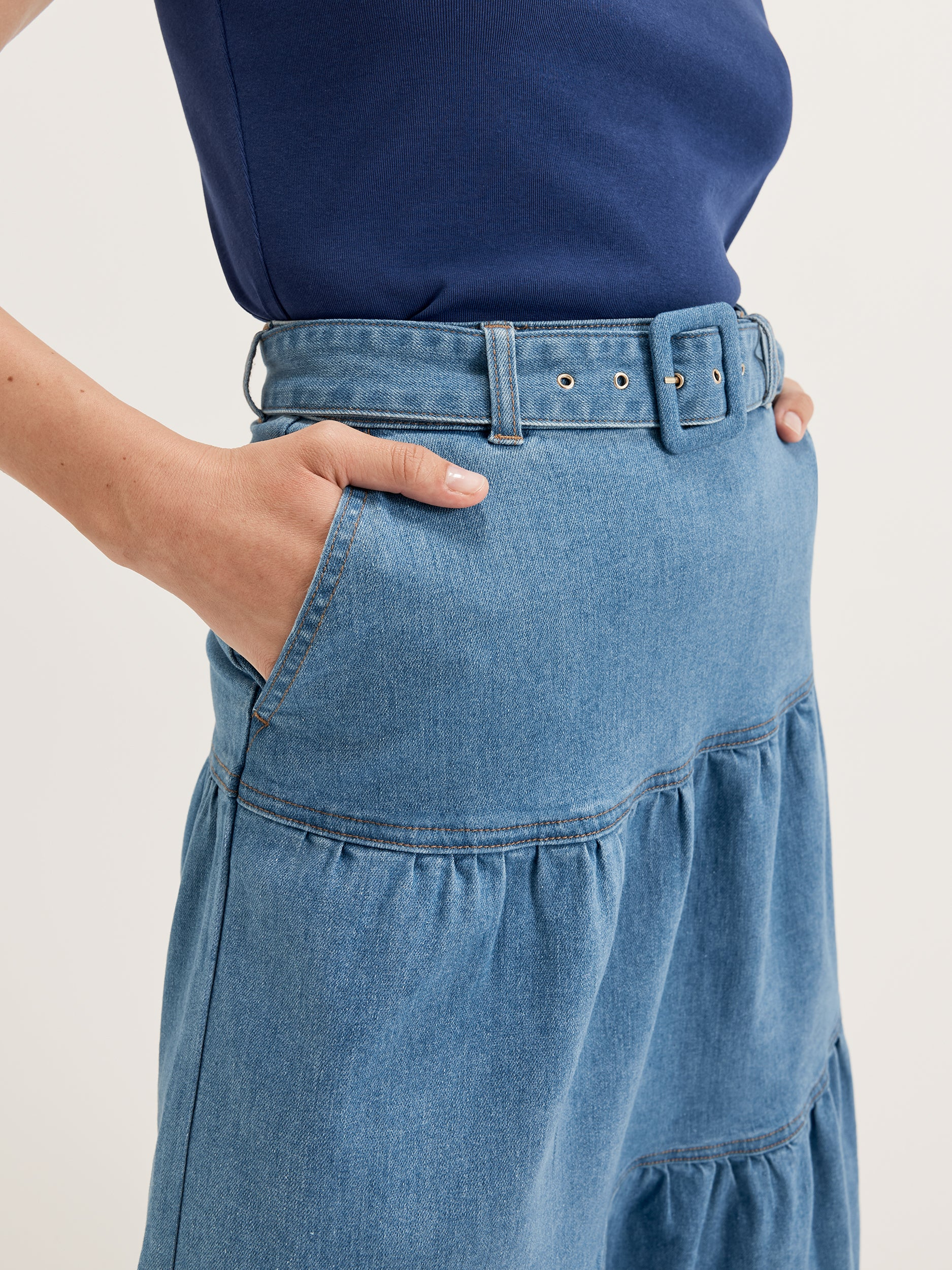 Piper Denim Midi Skirt