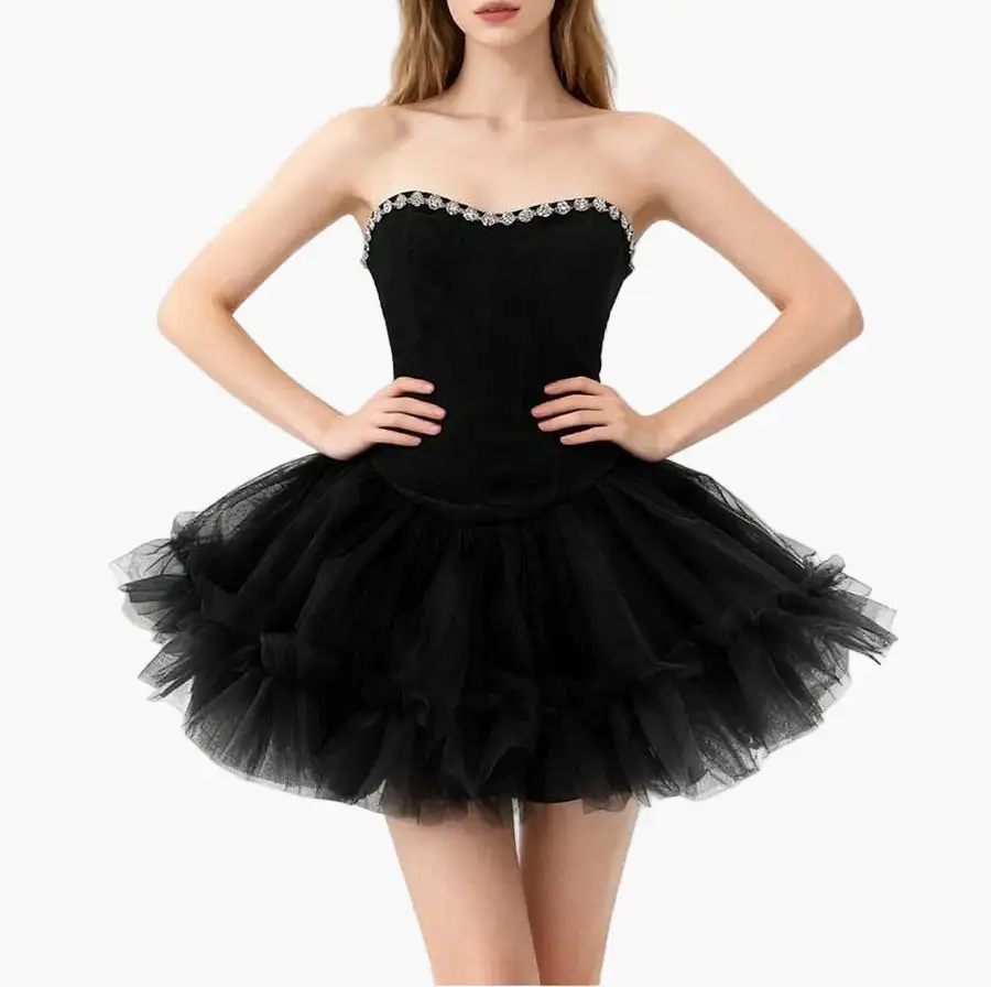 Tulle Strapless Corset Mini Dress