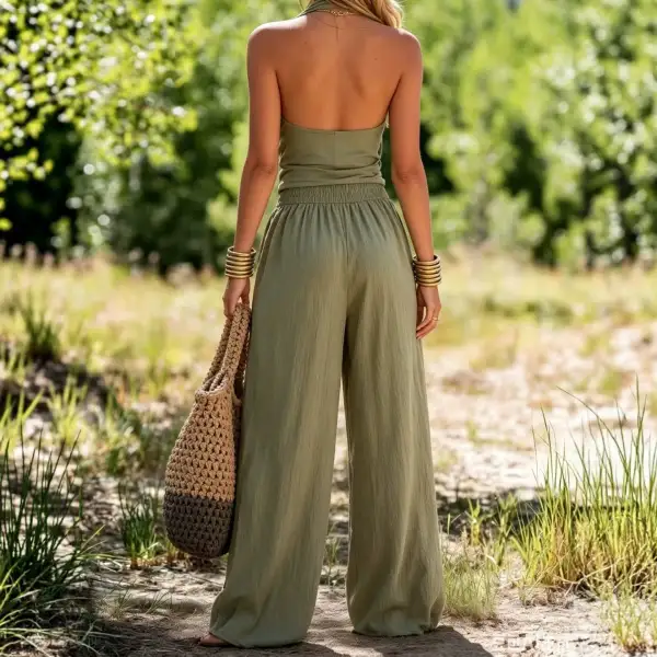 Refined Wide-Leg Sleeveless Women's Matching Set