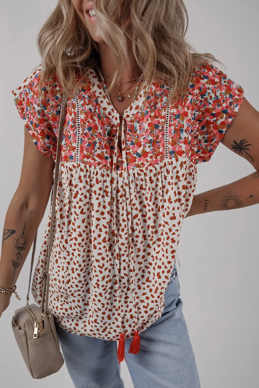 Embroidered Printed Blouse