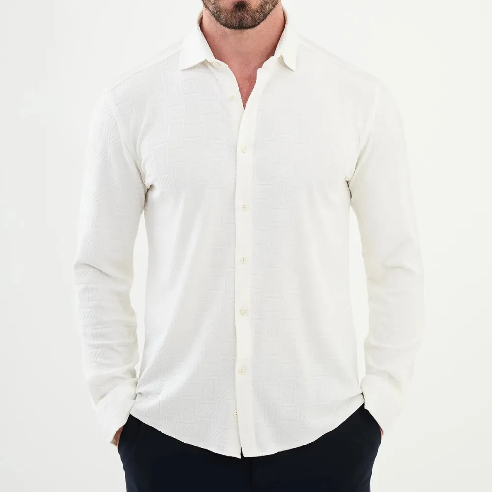 Hidden Button Slim Cotton Shirt