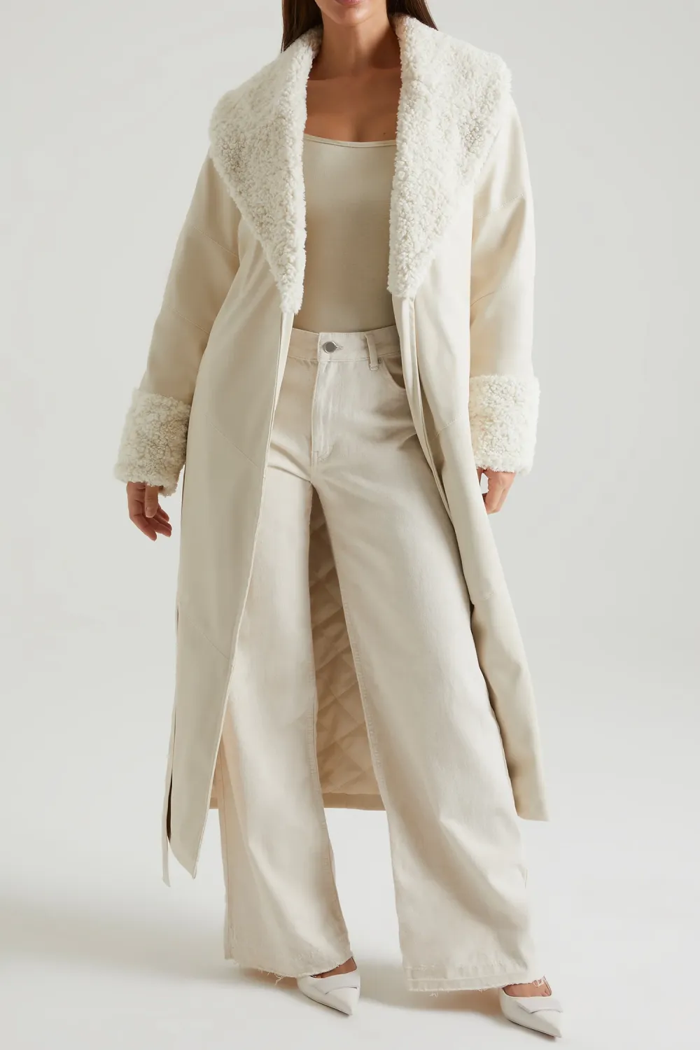 Oversized Warm Tie Waist Coat