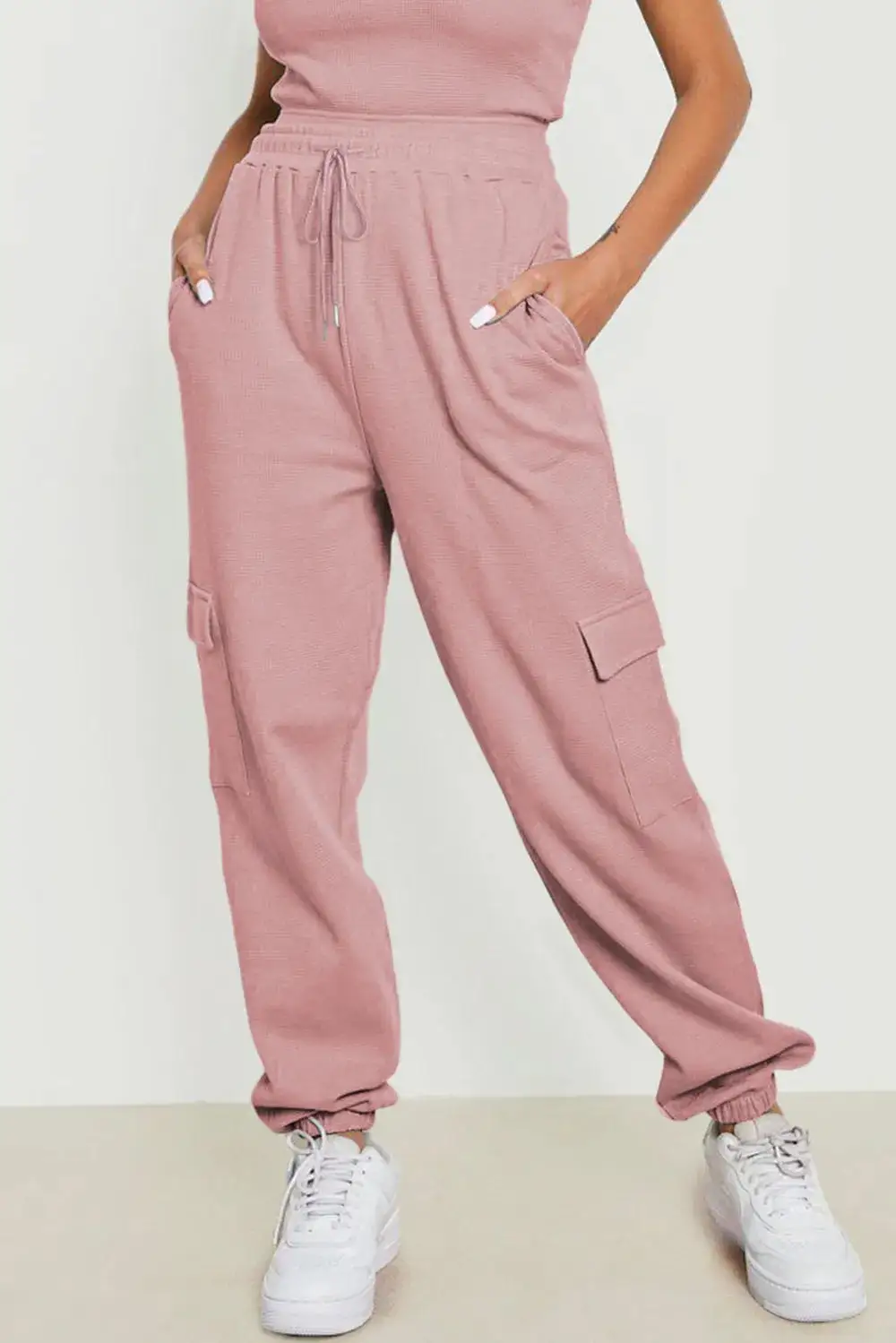 Polished Drawstring Pocket Detail Pants