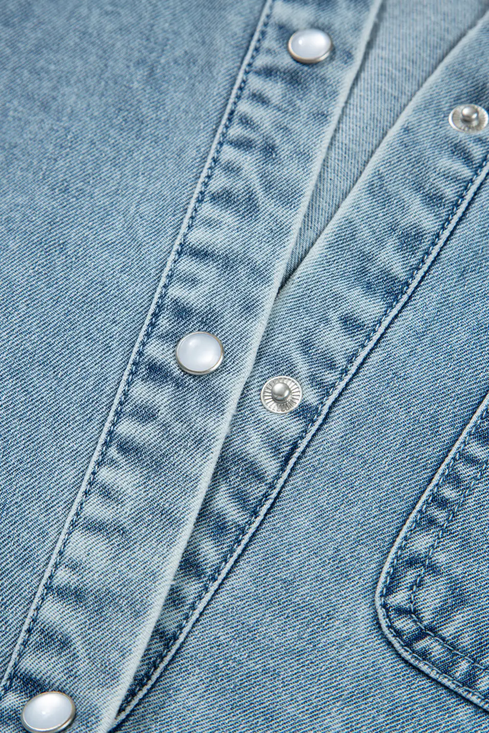 Denim Smocked Flared Mini Dress