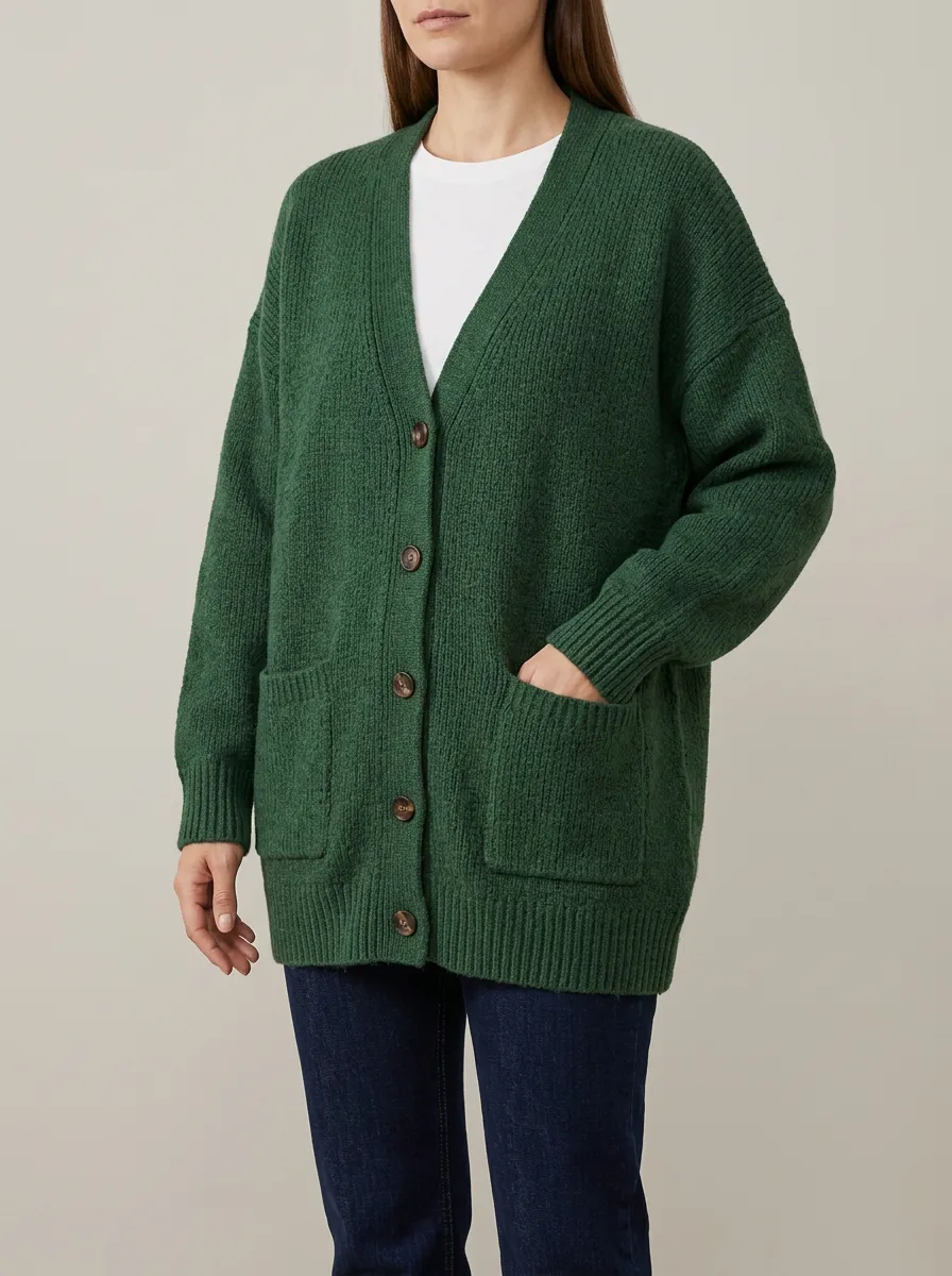 Layering Cardigan with Knit Detail