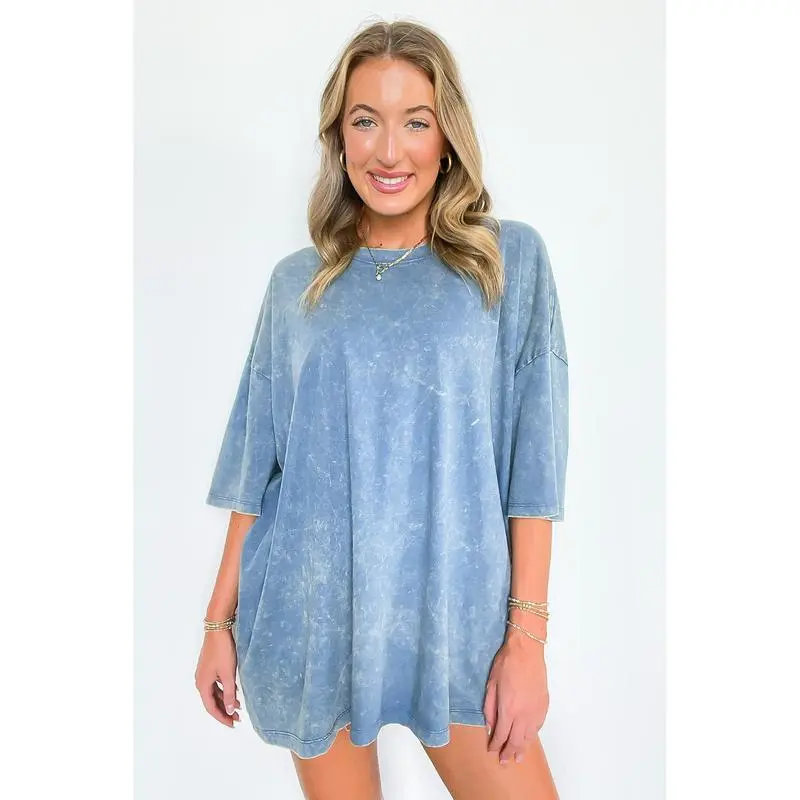6PACK-Mineral Wash Oversized Top - BACK IN STOCK