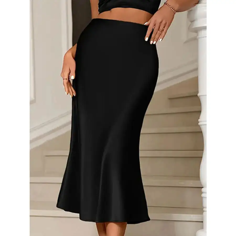 Satin Midi Mermaid Skirt