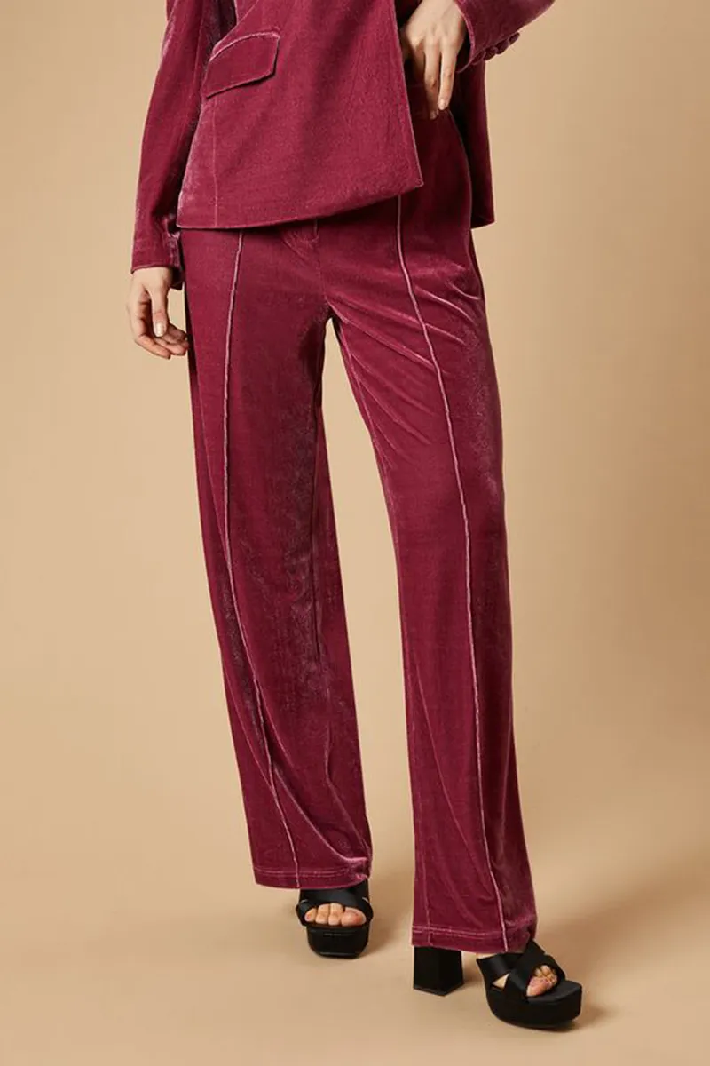 Casual Style Pink Wide Leg Trouser
