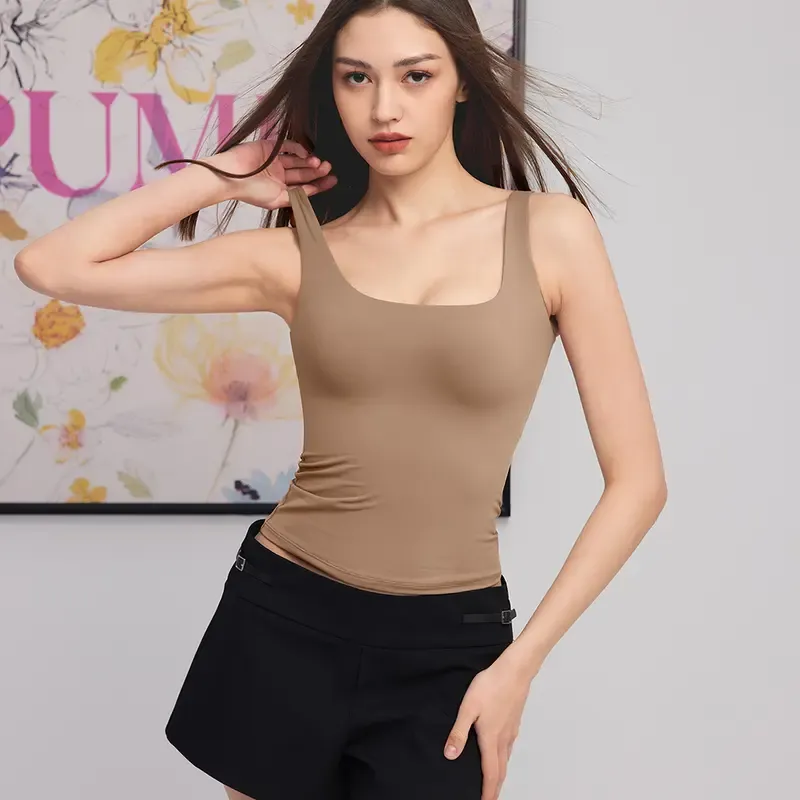 Women's Tank Top Sleeveless Double Lined Basic Tops