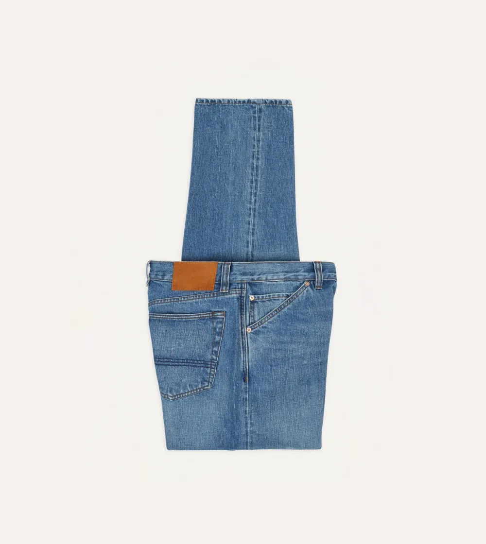 Light Blue Straight Leg Denim Pants