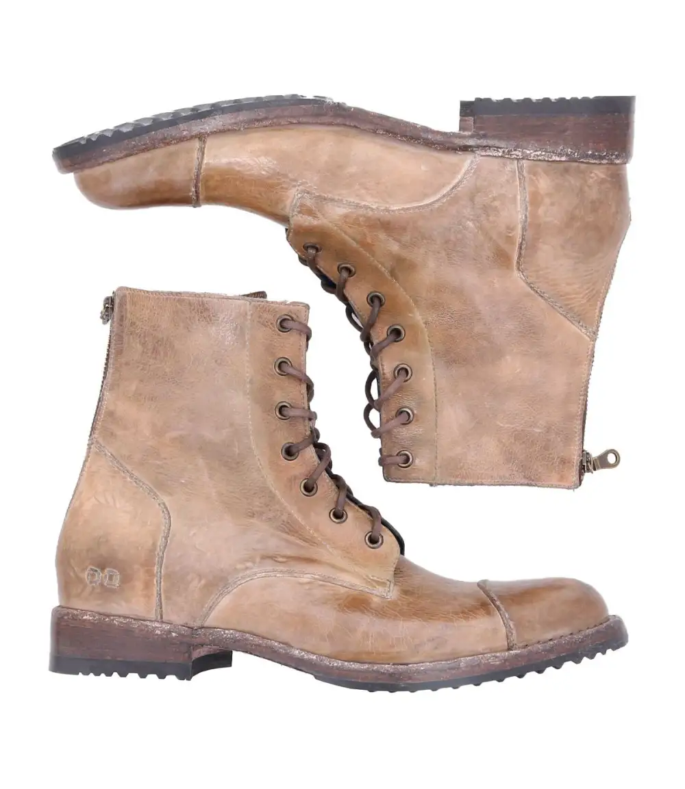 Back-Zip Streamlined Combat Boots