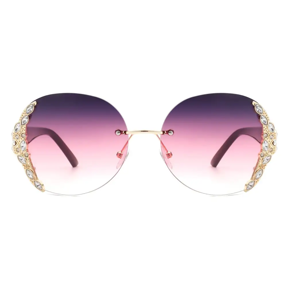 Simple Oval Round Frame Sunglasses