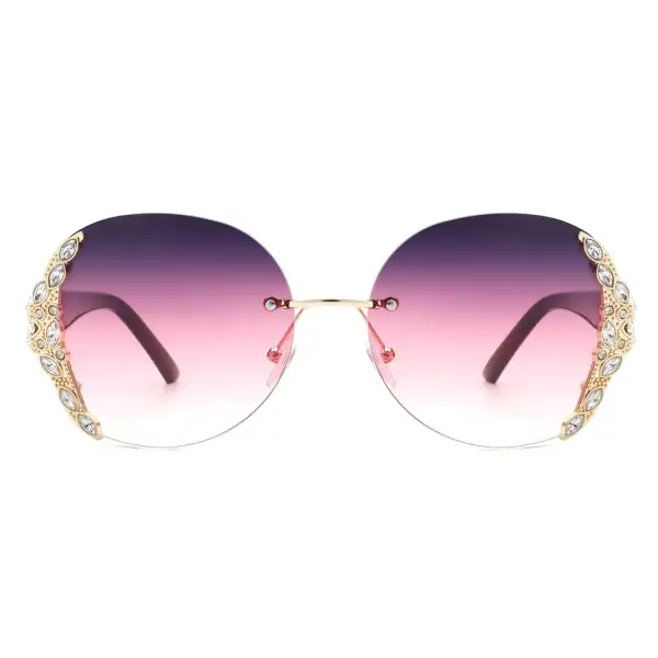 Simple Oval Round Frame Sunglasses