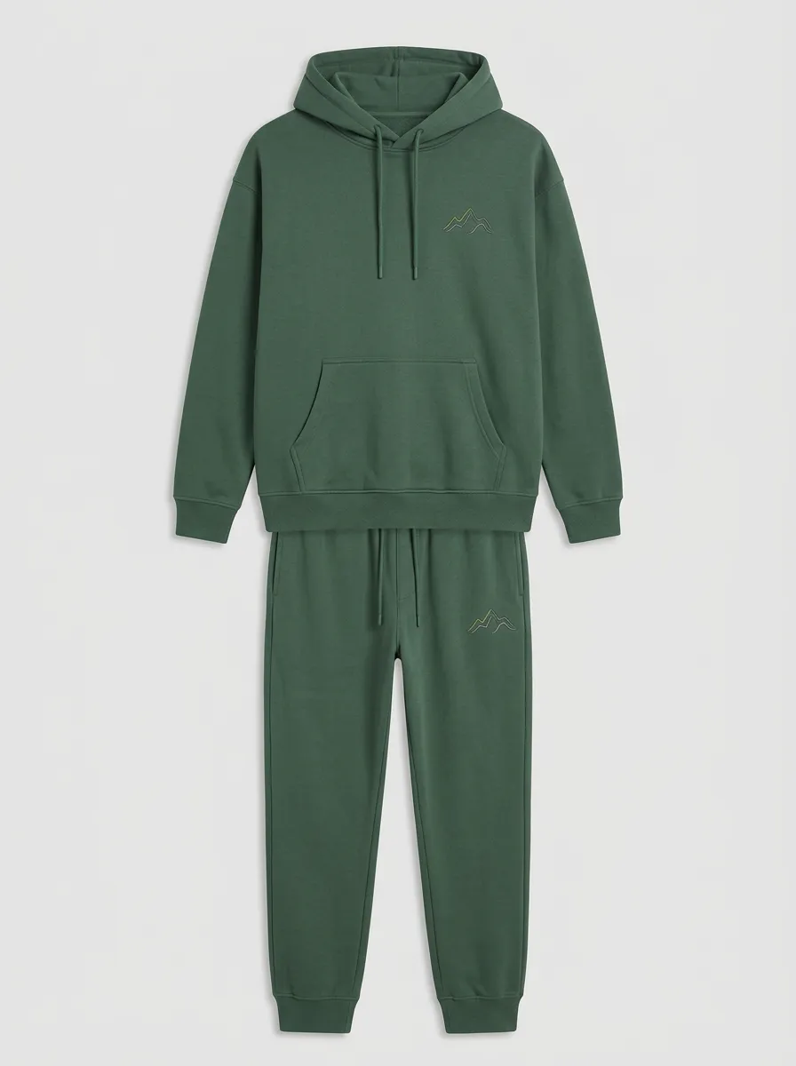 Men's Mountain Line Embroidered Hoodie & Tapered Jogger Set