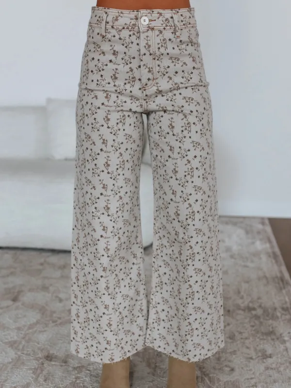 Vintage Floral Print Pants