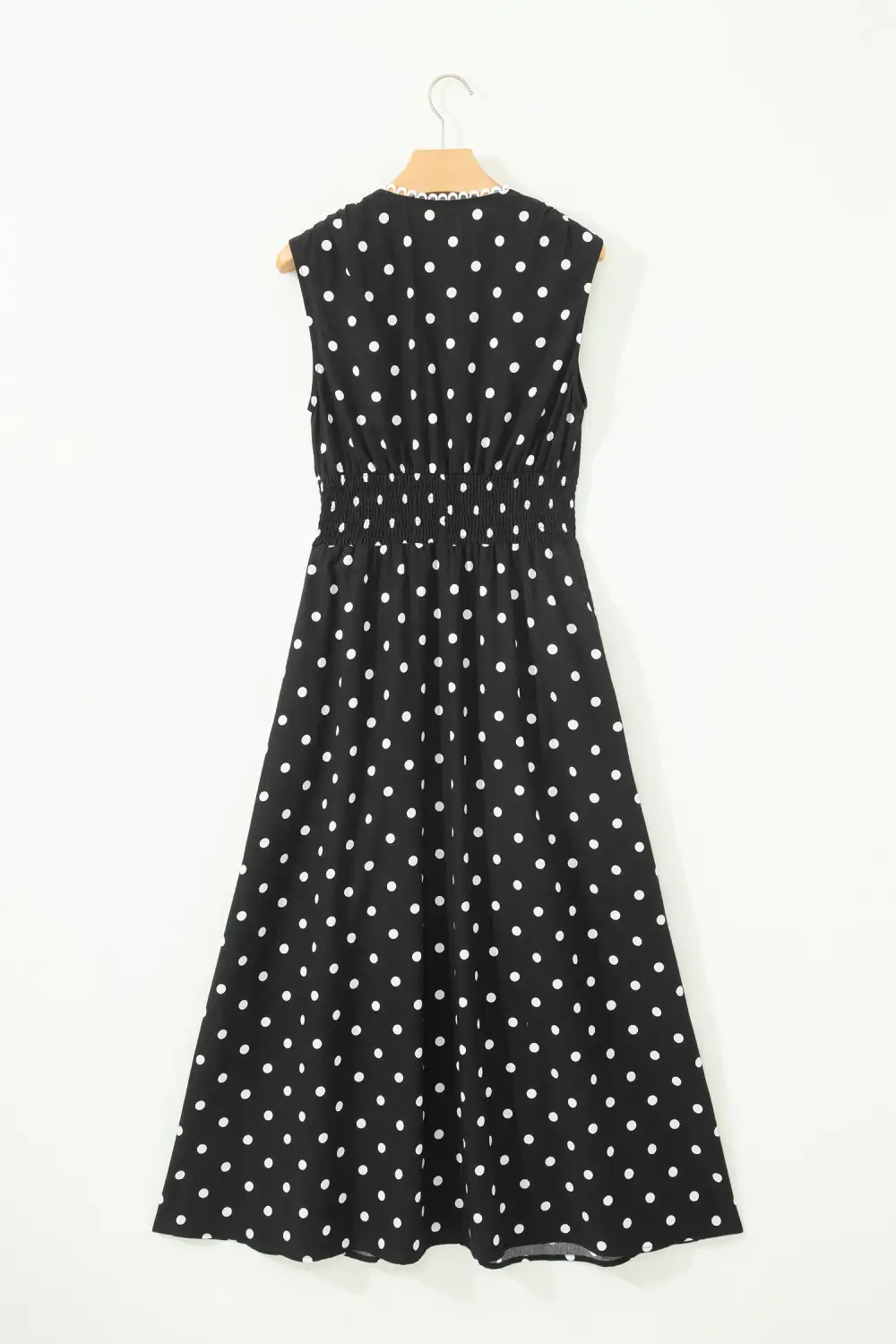 Polka Dot Printed V Neck Dress Casual