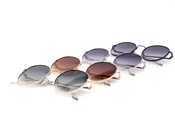 12-Pack Classic Metal Round Gradient Sunglasses