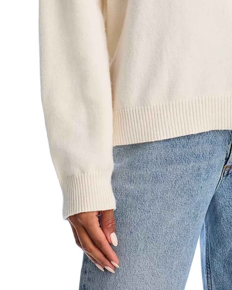 Crewneck Thread Heart Embroidery Sweater