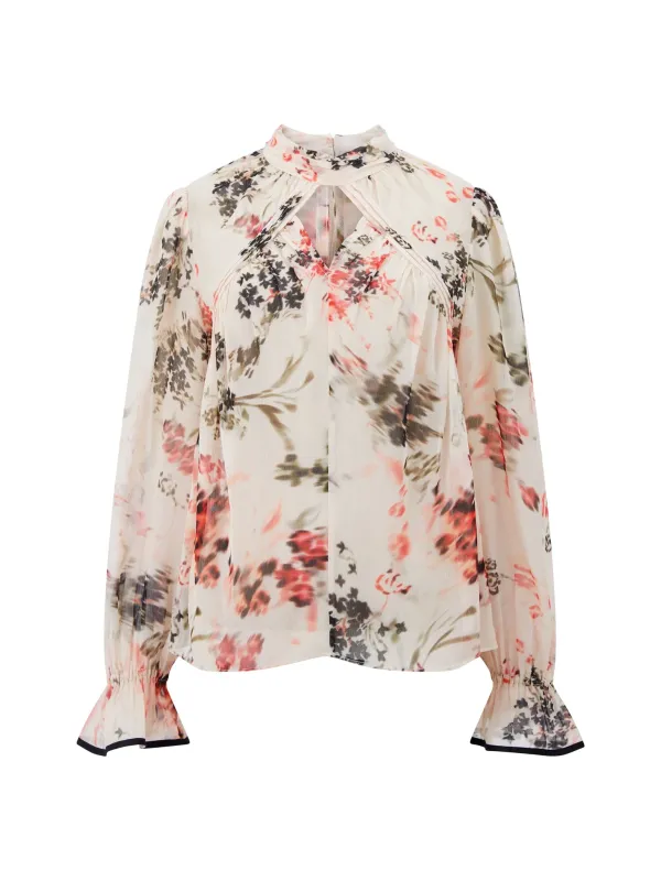 Elegant And Elegant Printed Hollow Top