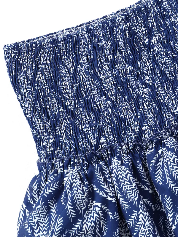Pleated Ruffle Trim Skirt