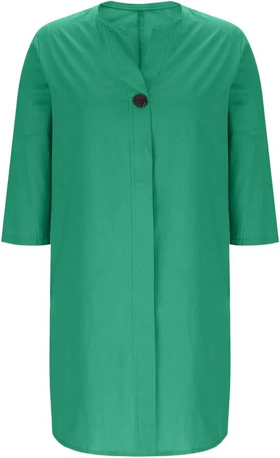 11 PACK Women'S Solid Color Casual Cotton And Linen Dress