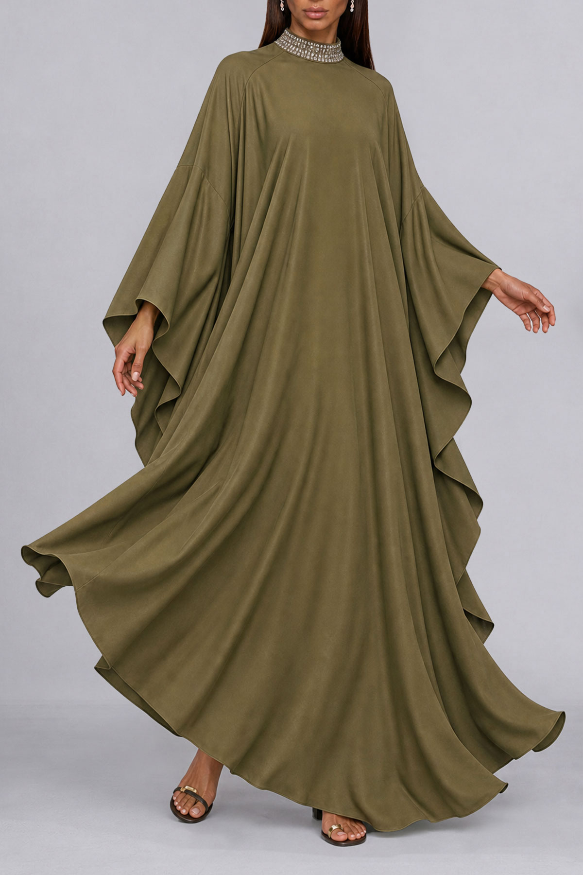 Batwing Sleeve Maxi Dress