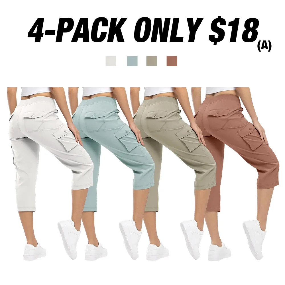 Women's Cargo Pants Plus Size Outdoor Lightweight Capris Casual Trip Loose Shorts