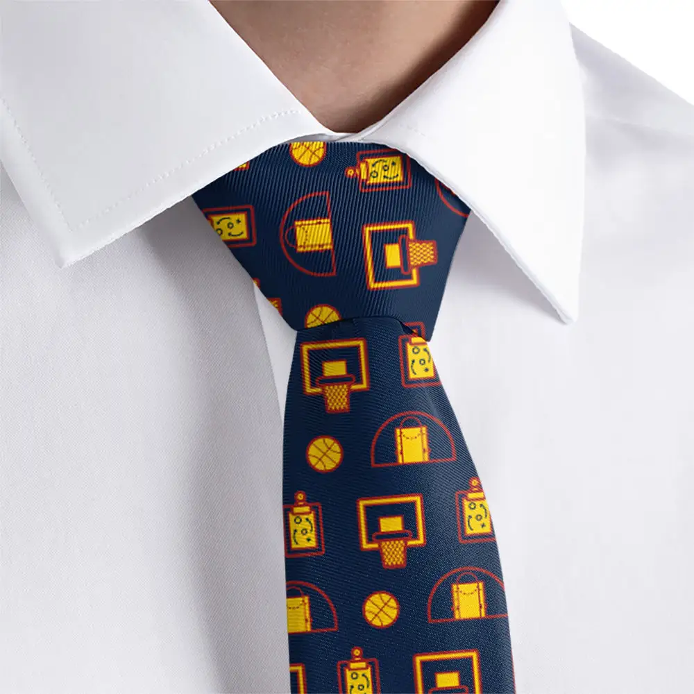 Refined Basketball Motif Necktie
