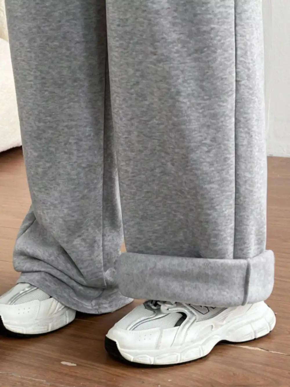 High-Waist Wide-Leg Drawstring Pocketed Sweatpants