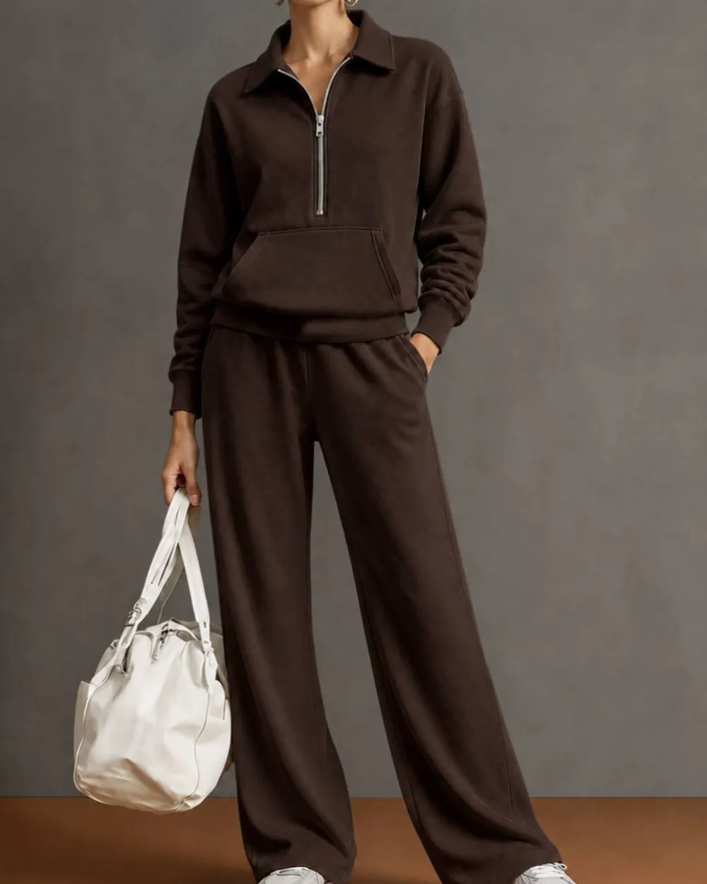 Half-Zip Sweatshirt and Pants Set