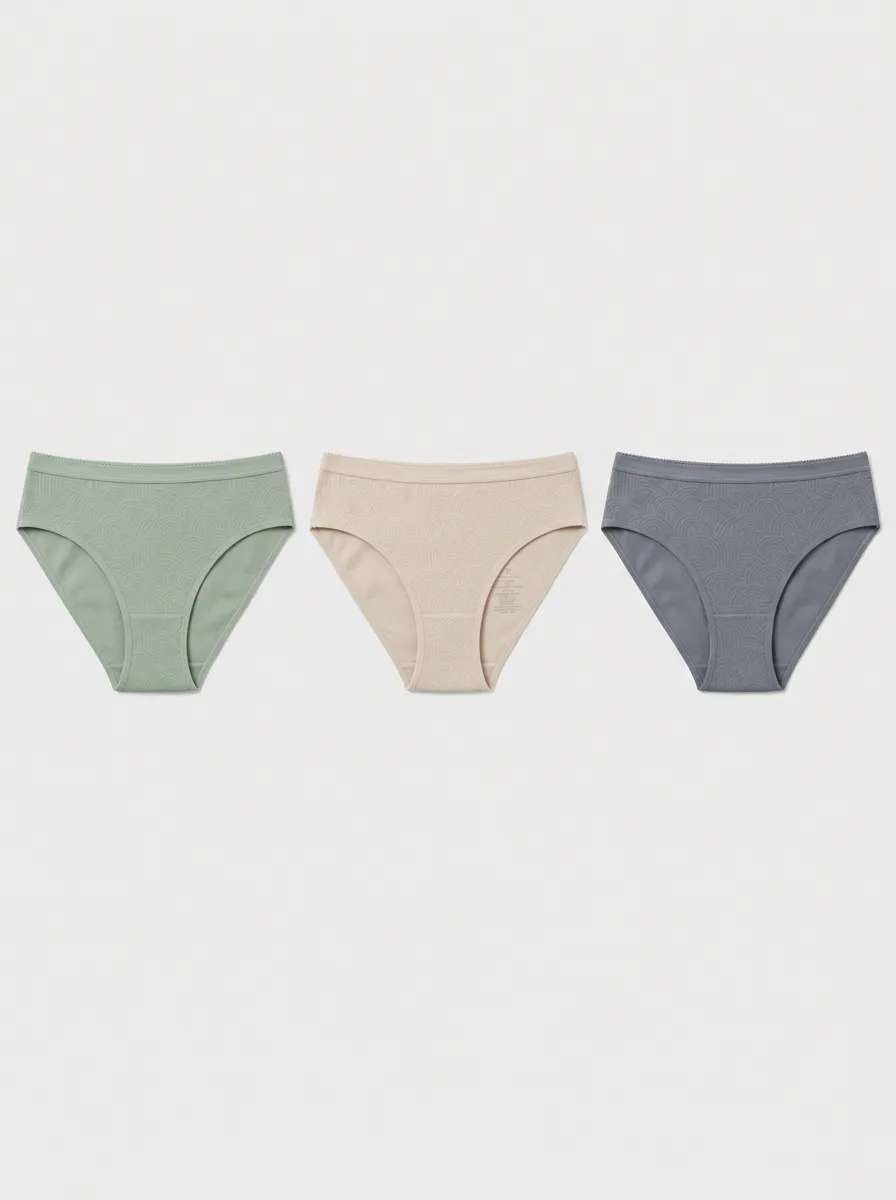 Women's Geometric Pattern Textured Printed Briefs 3-Pack