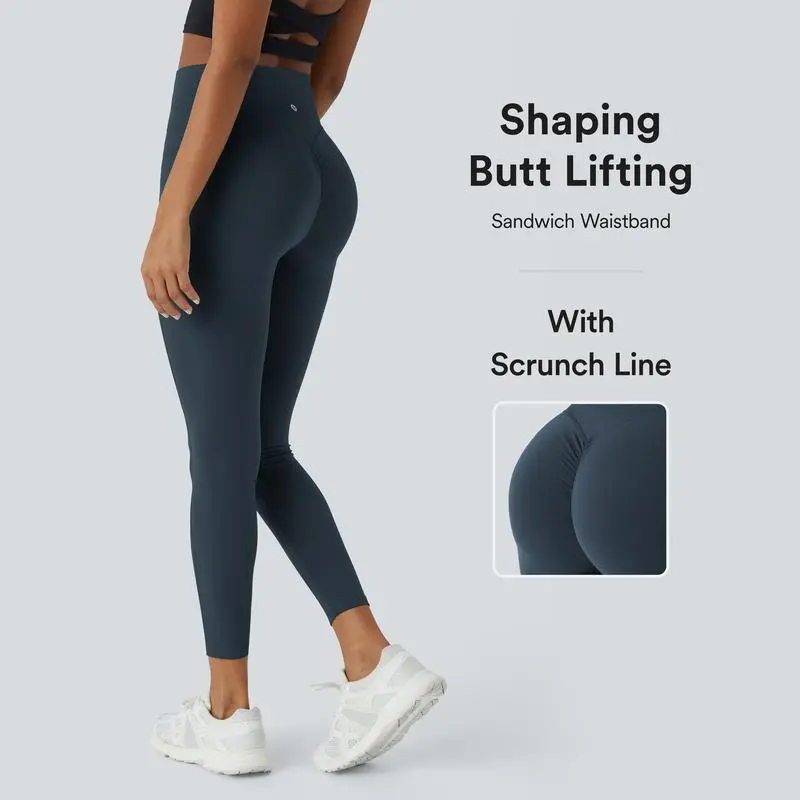 6-pack Women's UltraSculpt SoCinched High Waisted Scrunch Butt Lifting Tummy Control Side Pocket Training Leggings