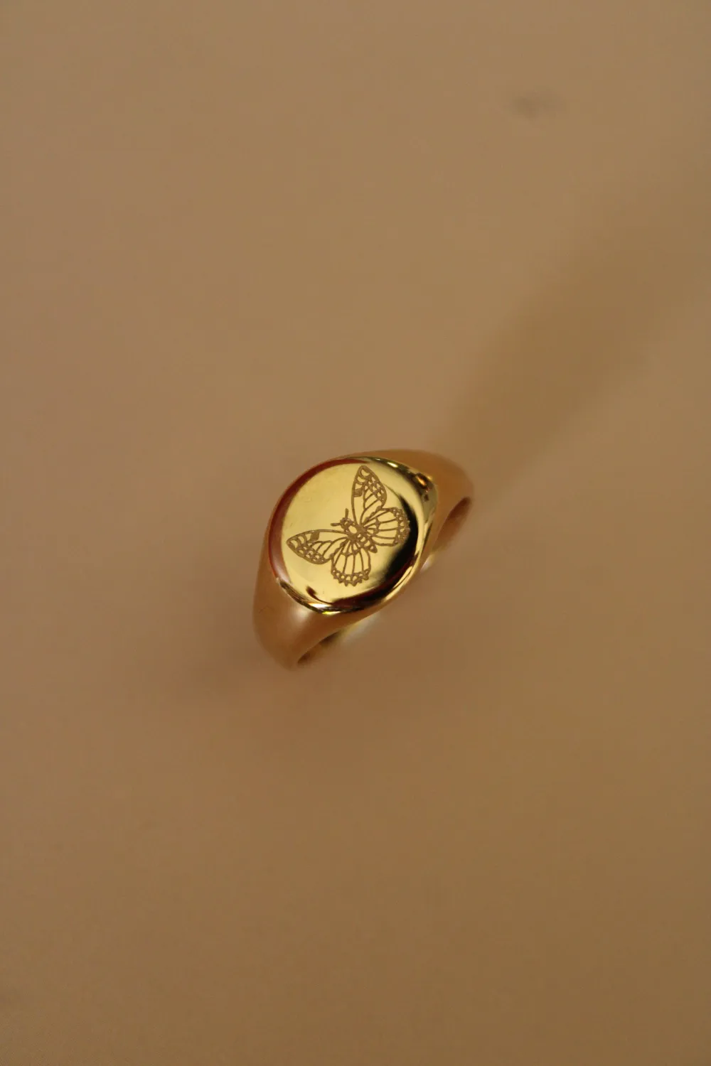 Butterfly Motif Signet Ring