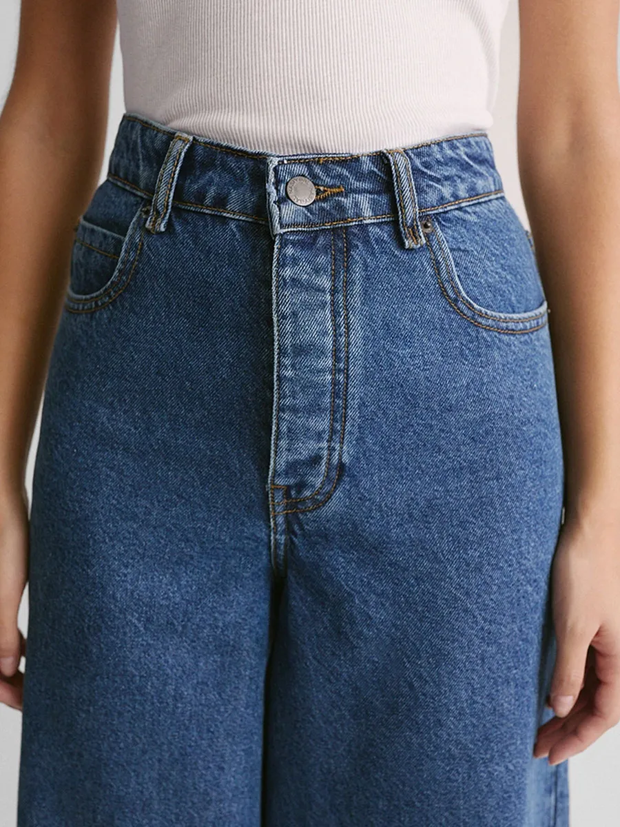 Women's Loose-Fitting Denim Wide-Leg Pants
