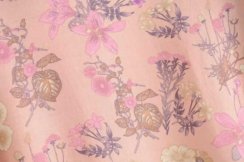 Floral Print Bat Sleeve Kimono Dress