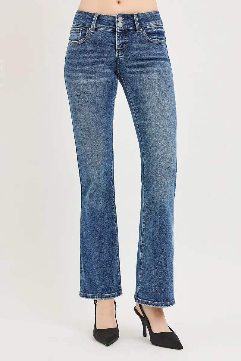 Low Rise Flare Leg Denim Jeans