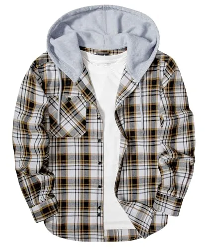 Men Plaid Long Sleeve Flannel Jacket