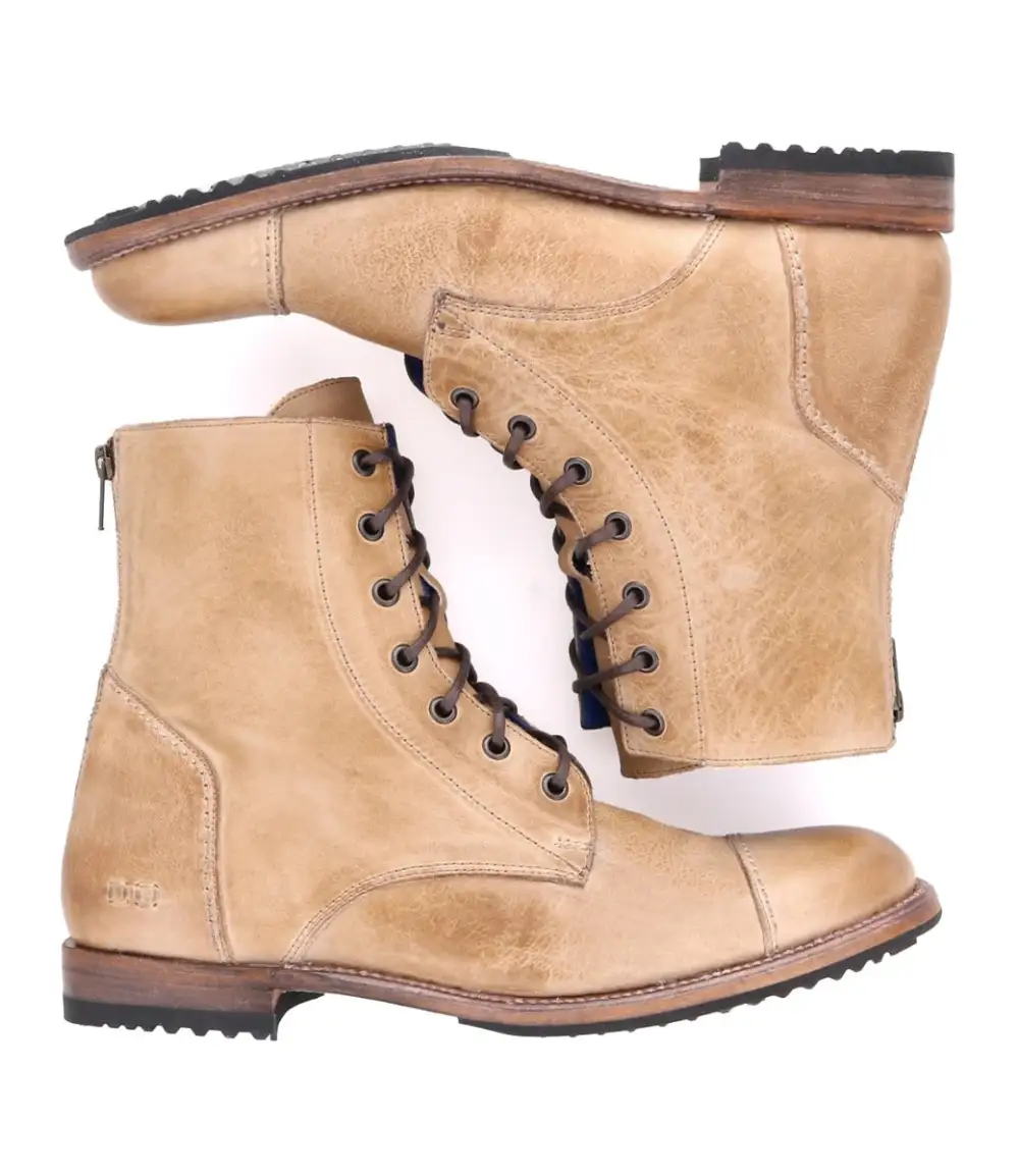 Back-Zip Streamlined Combat Boots
