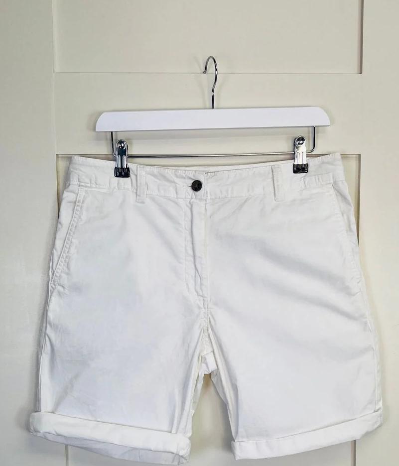 White High Waisted Chino Shorts