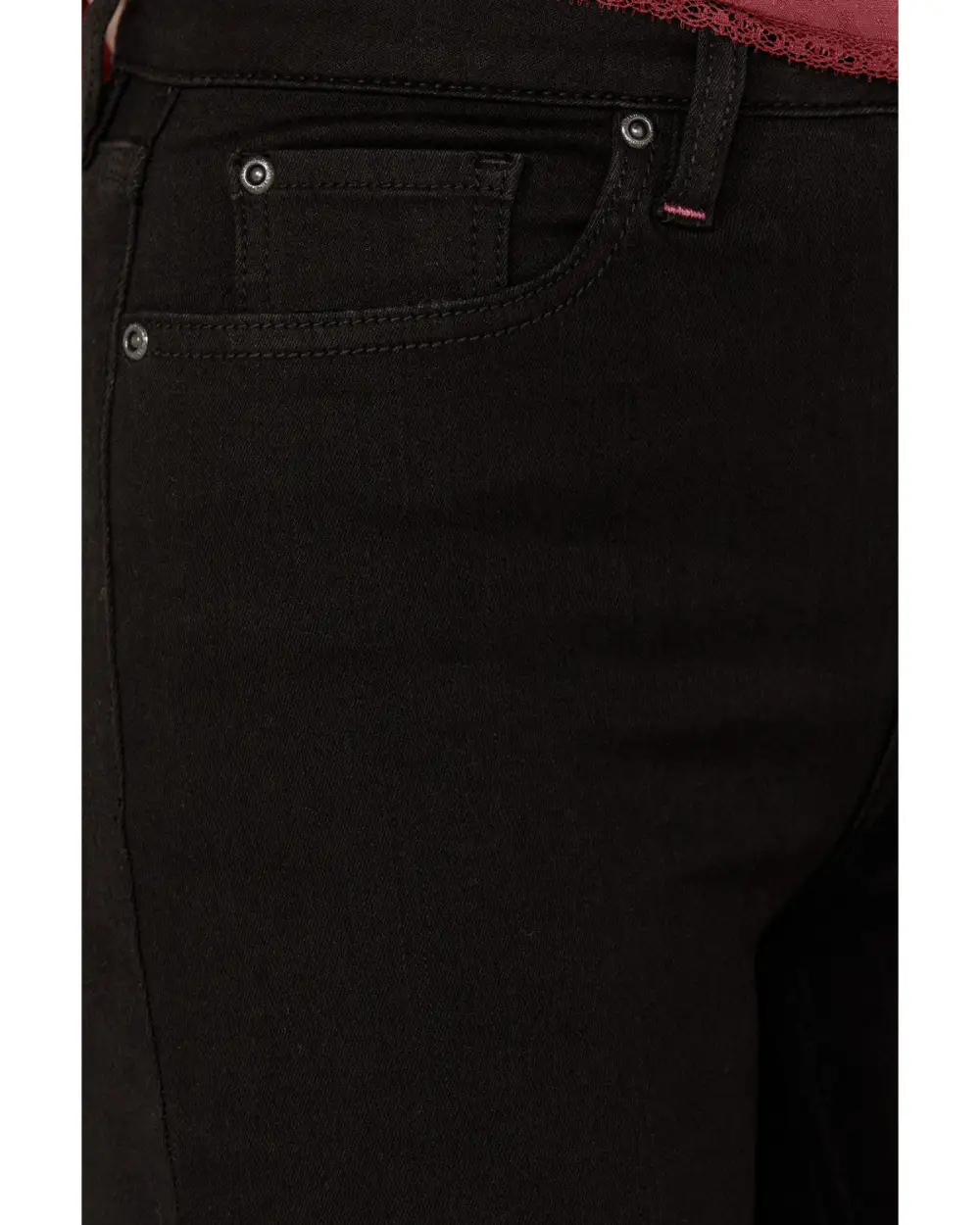 Relaxed High Rise Bootcut Stretch Denim Embroidered Jeans