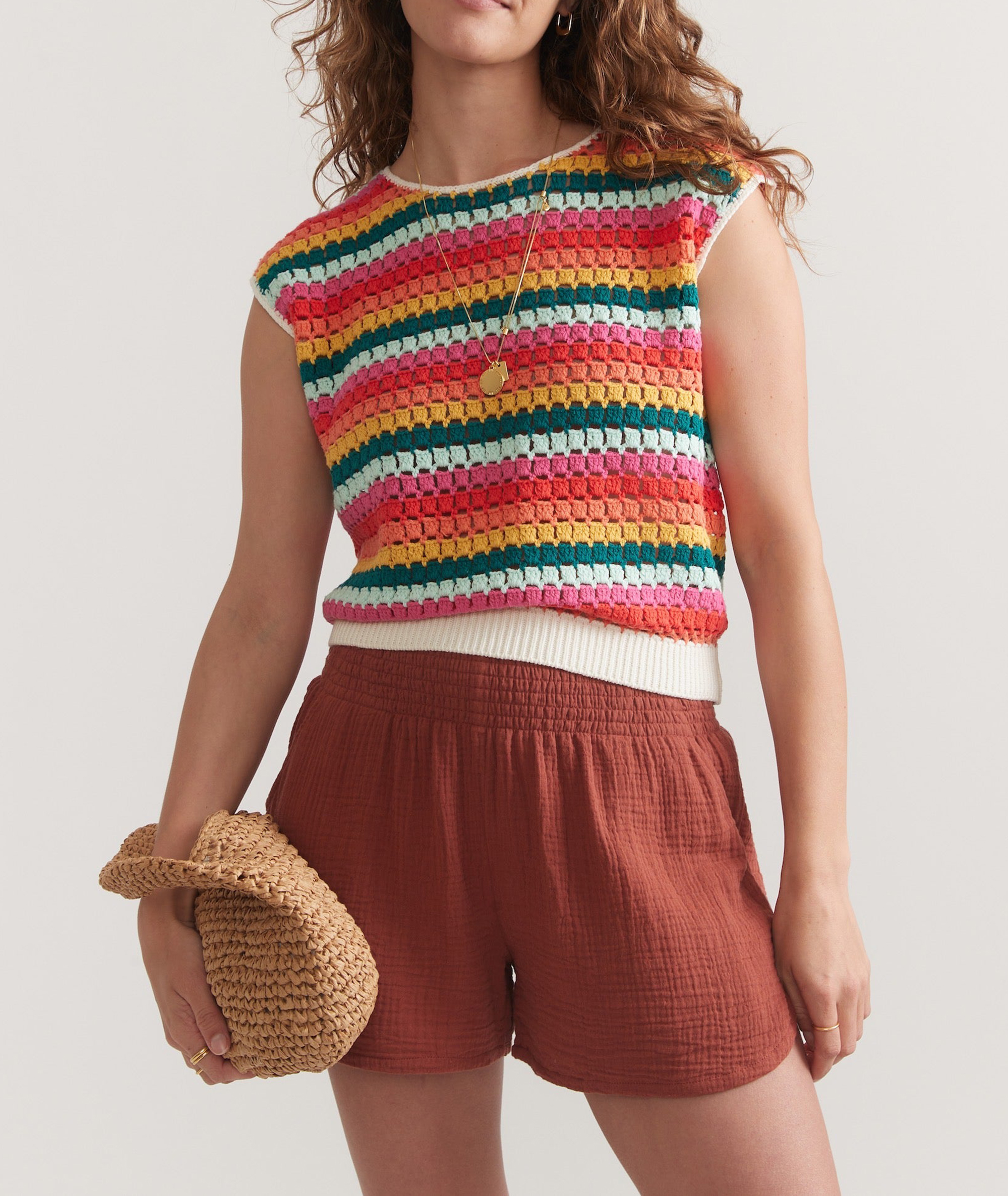 Sleeveless Multicolor Crochet Top