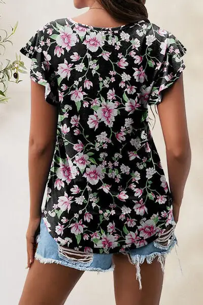 Playful Round-Neck Short-Sleeve Cotton T-Shirt