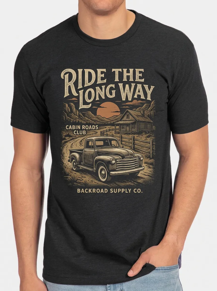 Men's Vintage Truck Cabin Road Trip Printed T-shirt